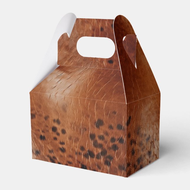 Western Cowgirl Brown Black  Favor Box (Front Side)