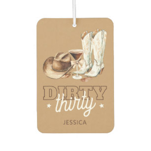 Western Cowgirl Brown Dirty Thirty 30th Birthday Air Freshener