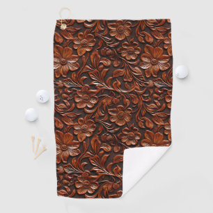 Western Cowgirl Brown Floral Golf Towel