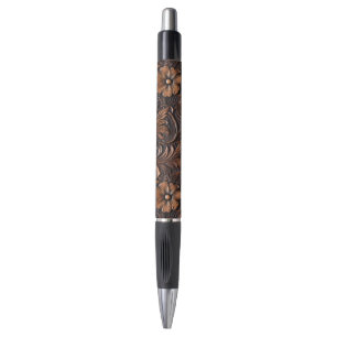 Western Cowgirl Brown Flowers Pen