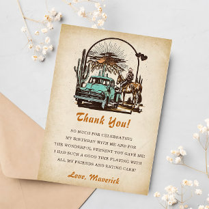 Western Cowgirl fête d'anniversaire Carte de remer