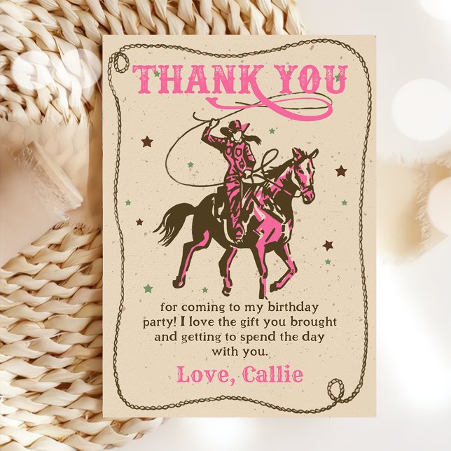 Western Cowgirl fête d'anniversaire Carte de remer (Créateur téléchargé)