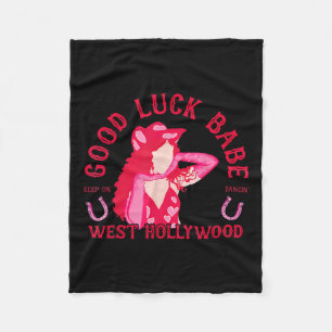 Western Cowgirl Good Luck Babe Dancing Disco Coque Fleece Blanket