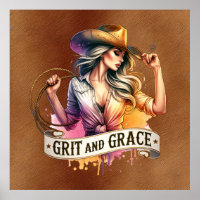 Western cowgirl grit grace