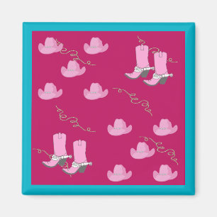 Western Cowgirl Hats and Boots Magnet