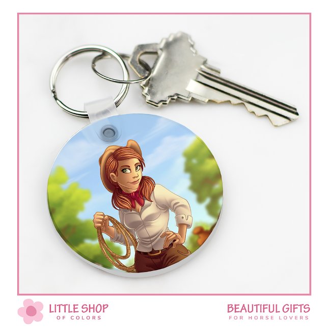 Western Cowgirl Monogrammed Keychain (Creator Uploaded)