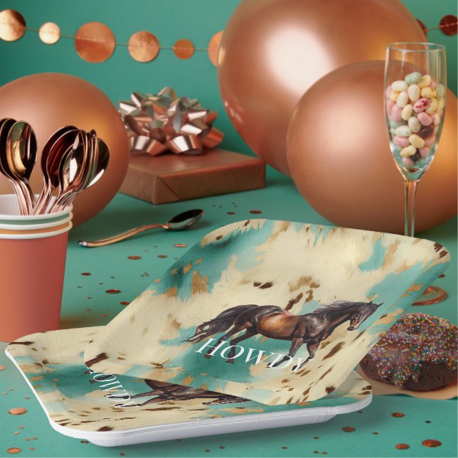 Western Cowgirl  Paper Plate (Multi)