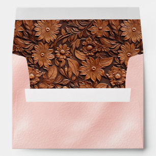 Western Cowgirl Pink and Brown Flowers  Envelope