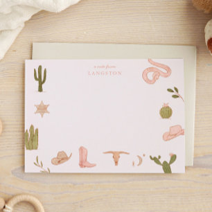 Western Cowgirl Pink Kids Card