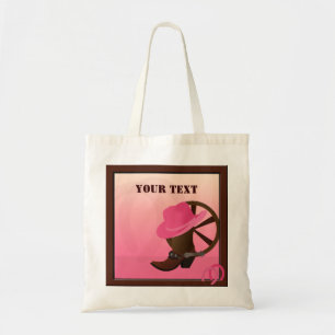 Western Cowgirl Pink Tote Bag