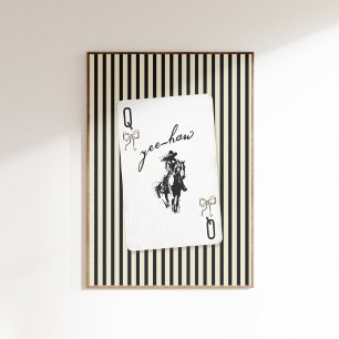 Western Cowgirl Queen Poker Card Poster