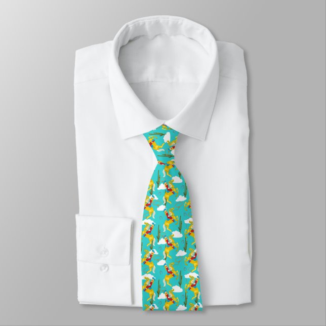 Western Cowgirl Retro Patterned Tie (Tied)