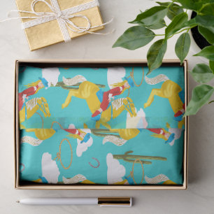 Western Cowgirl Retro Patterned Tissue Paper