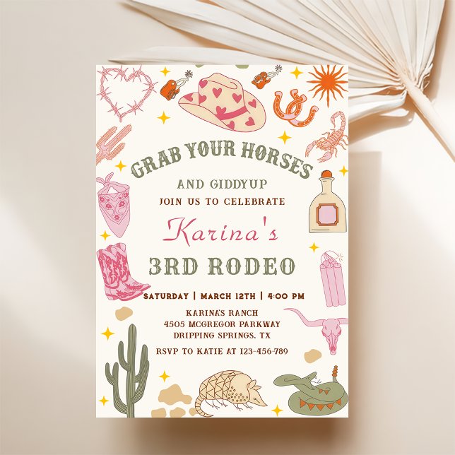 Western Cowgirl Rodeo Anniversaire Fête Invitation (Créateur téléchargé)