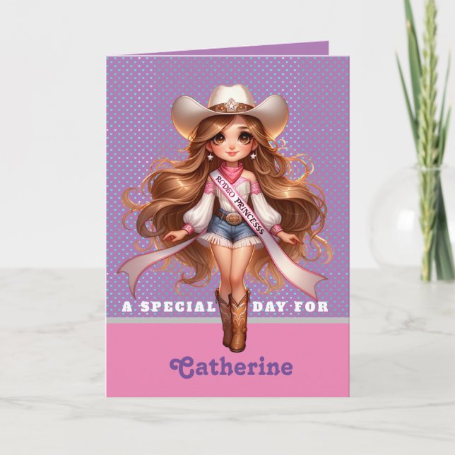 Western Cowgirl Rodeo Princess 1 Personalized  Invitation (Front)