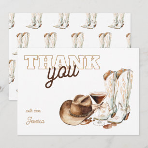 Western Cowgirl White Dirty Thirty 30th Birthday Thank You Card