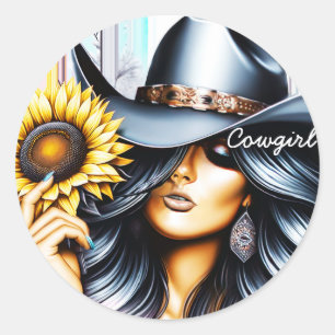 Western Cowgirl Woman Stickers