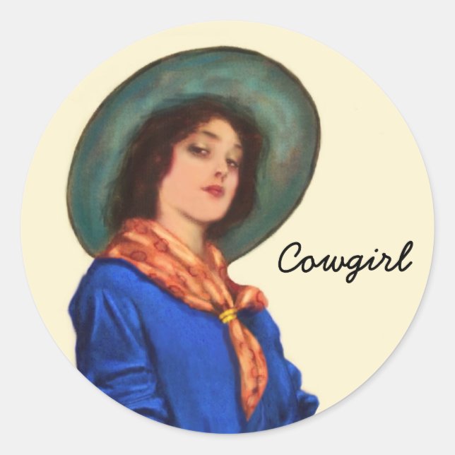 Western Cowgirl Woman Stickers (Front)