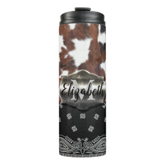 Western Cowhide Thermal Tumbler