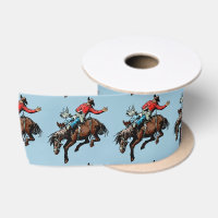 Western Craft Or Gift Wrap Ribbon Bareback Rider