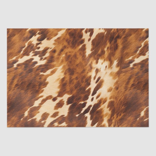 Western Cream Brown Cowhide Tissue Paper (Front)