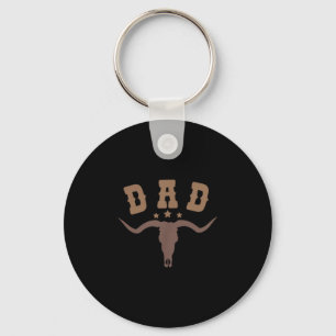 Western Dad First Second Birthday Cowboy Family Ma Keychain