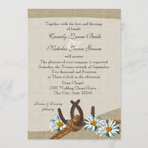 Western Daisies and Horseshoes Invitation