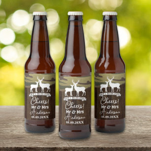 Western Deer The Hunt Is Over Wedding  Beer Bottle Label