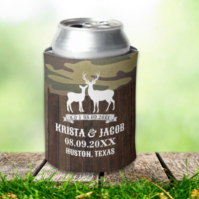 Western Deer The Hunt Is Over Wedding Favour Can Cooler (Western Deer The Hunt Is Over Wedding Favor Can Cooler)