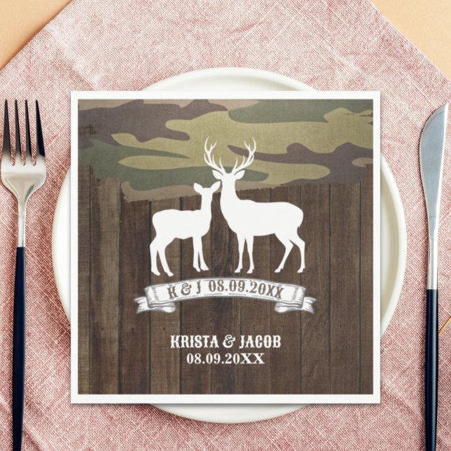 Western Deer The Hunt Is Over Wedding  Napkin (Western Deer The Hunt Is Over Wedding Napkins)