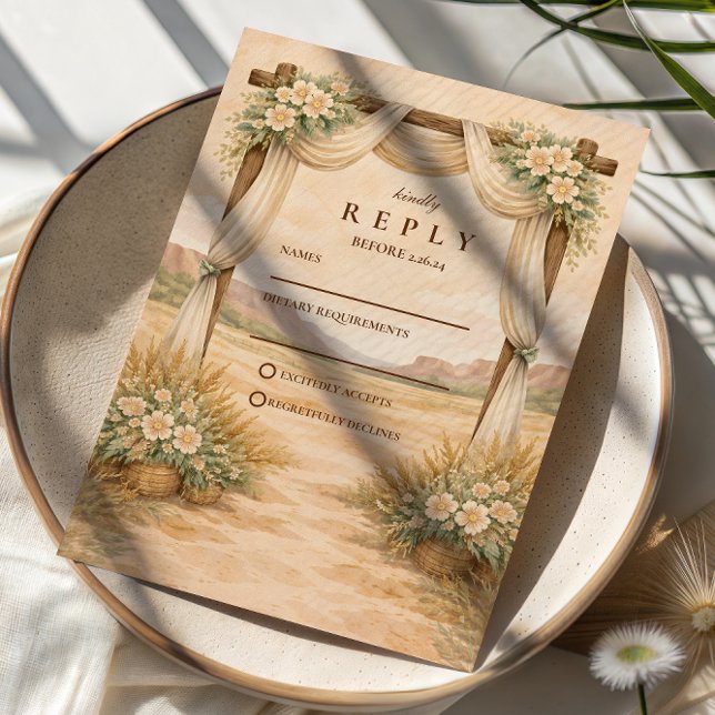 Western Desert Arch Wedding RSVP Card (Creator Uploaded)