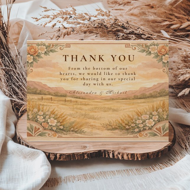 Western Desert Canyon Wedding Thank You Card (Creator Uploaded)