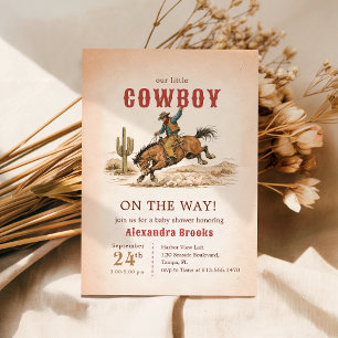 Western Desert Cowboy Baby Shower Invitation