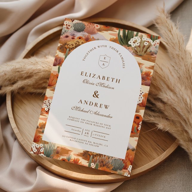 Western Desert Floral Wedding Invitation (Creator Uploaded)