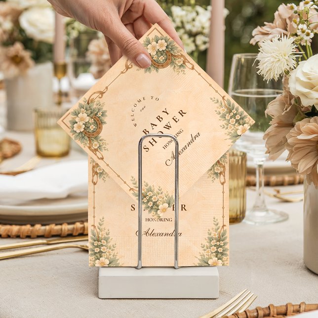 Western Desert Horseshoe Baby Shower Napkin (Creator Uploaded)