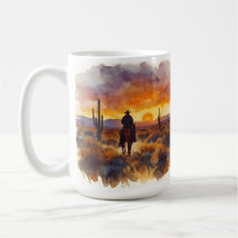 Western Desert Landscape Cowboy