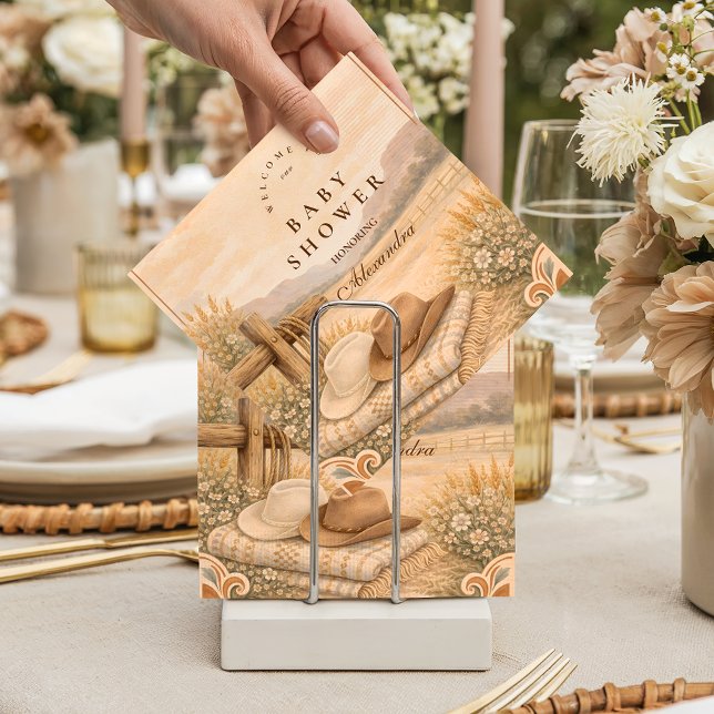Western Desert Saddle Baby Shower Napkin (Creator Uploaded)