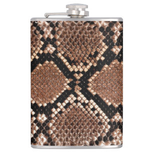 Western Diamondback Rattlesnake Skin Hip Flask