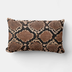 Western Diamondback Rattlesnake Skin Lumbar Pillow