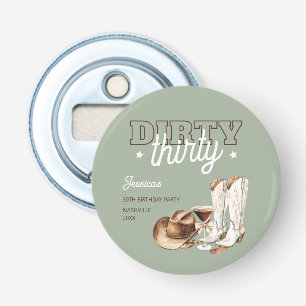 Western Dirty Thirty Country 30th Birthday Party Bottle Opener
