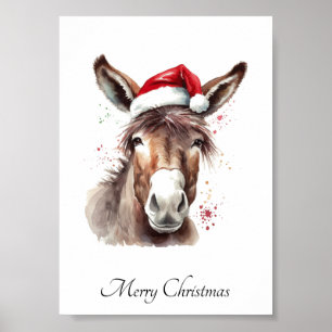 Western Donkey Christmas Wall Art