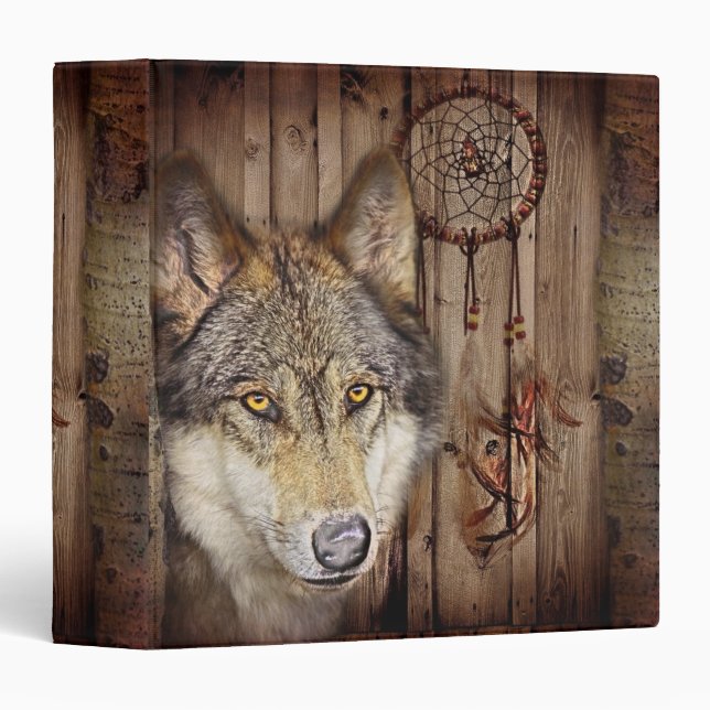Western dream catcher  native american indian wolf binder (Front/Spine)