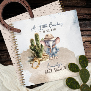 Western Elephant Cowboy Baby shower Livre d'or