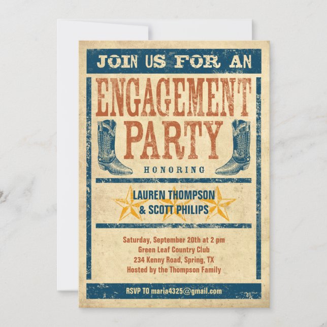 Western Engagement Party Invitations (Front)