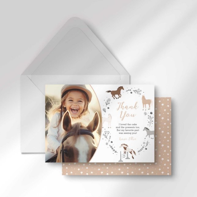 Western Equestrian Birthday Thank You Card (Creator Uploaded)