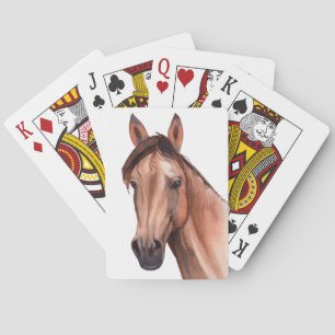 Western Equestrian Horseback Riding WatercoloHorse Playing Cards