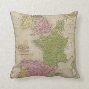 Western Europe Throw Pillow