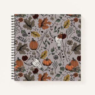 Western Fall Harvest and Cow Skulls Notebook
