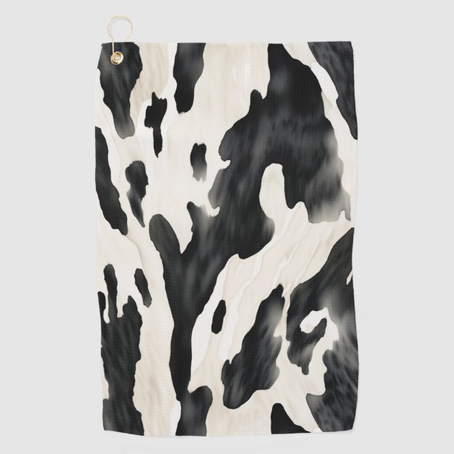 Western Farm Animal Cow Country Golf Towel (Front)