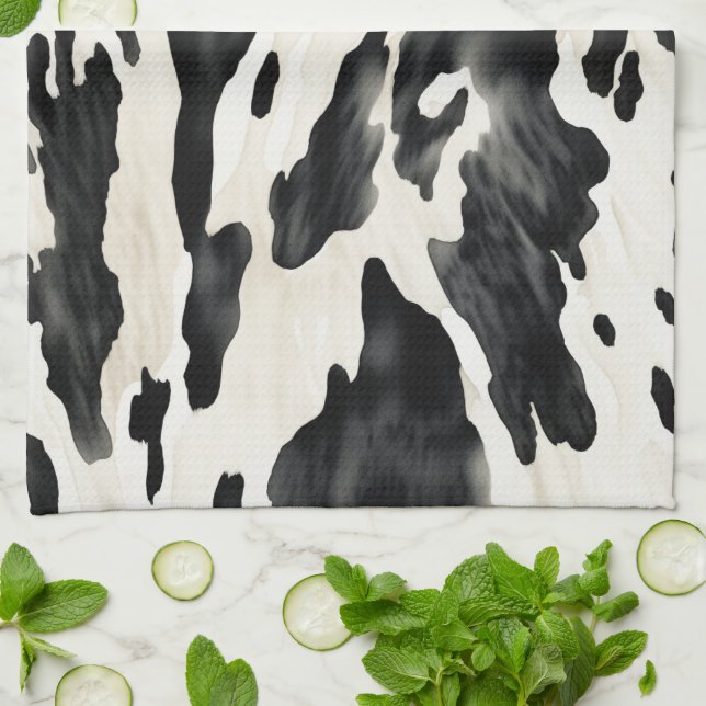 Western Farm Animal Cow Kitchen Towel (Folded)